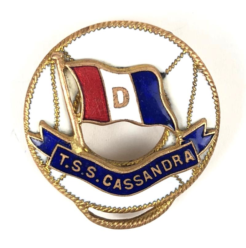 T.S.S Cassandra Ships Bouy Badge, renamed Carmia1925