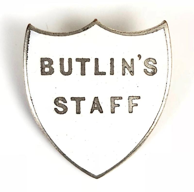 Butlins Staff White Shield Badge