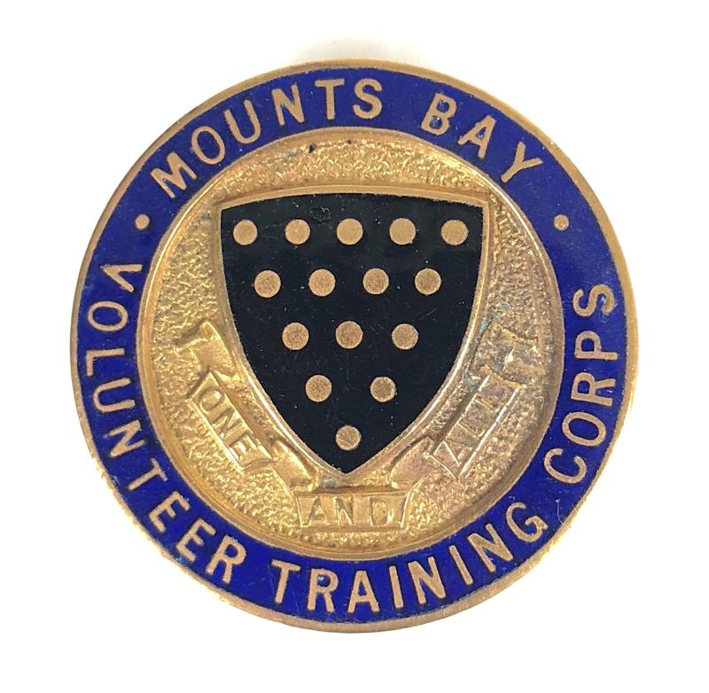 Mounts Bay Volunteer Training Corps VTC Badge Penzance Unit Cornwall