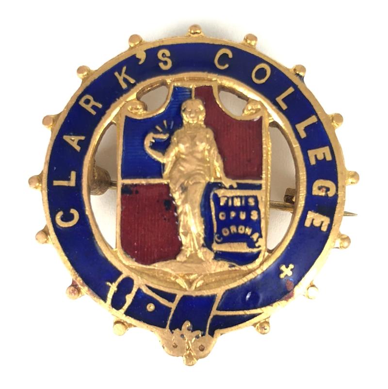 Clark's College enamel school crest pin badge