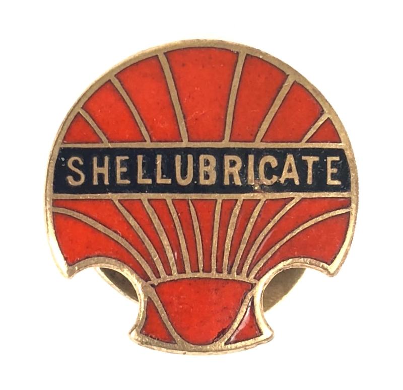 Shellubricate Shell Oil Company advertising badge circa 1920s