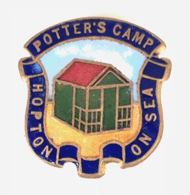 Potters Camp Hopton On Sea timber hut chalet badge Great Yarmouth