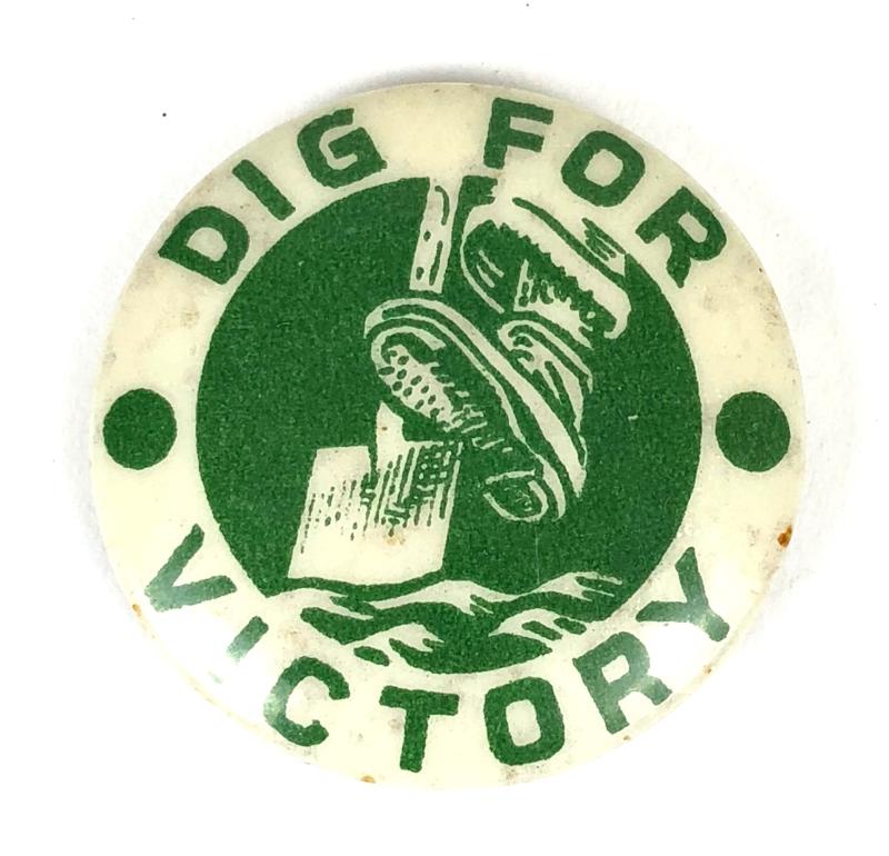 WW2 Dig for Victory campaign home front tin button badge