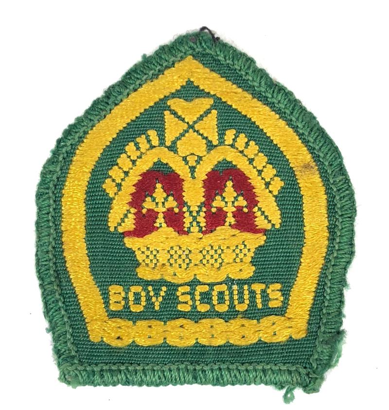 Boy Scouts Kings Scout embroidered cloth badge white backing