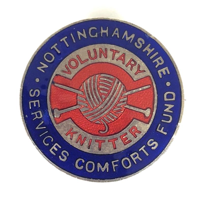WW2 Nottingham Services Comforts Fund voluntary knitter badge