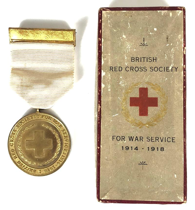 British Red Cross Society 1914 -1918 War Service Medal & Box of Issue