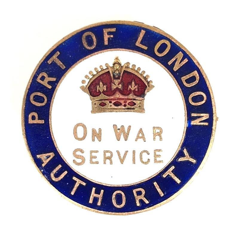 WW1 Port of London Authority Railway On War Service Badge