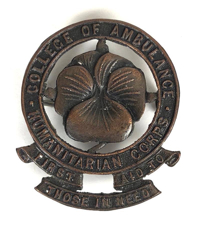 WW1 College of Ambulance Humanitarian Corps First Aid To Those In Need Badge by LIBERTY & CO