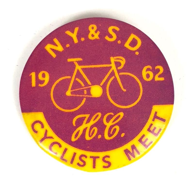 1962 North Yorkshire & South Durham Cyclists Meet tin button badge