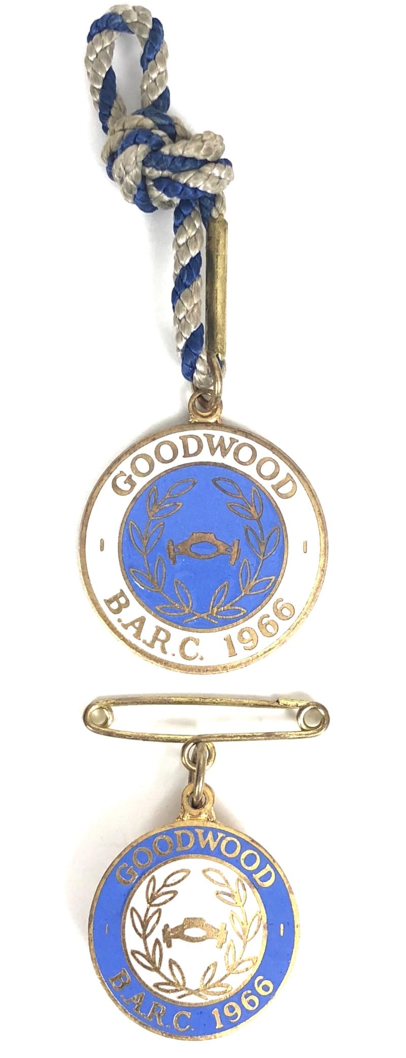 1966 British Automobile Racing Club BARC Goodwood badges matching numbers