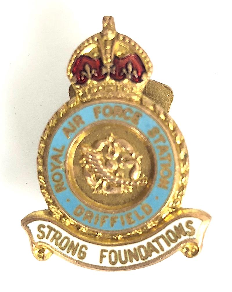 RAF Royal Air Force Station Driffield lapel badge