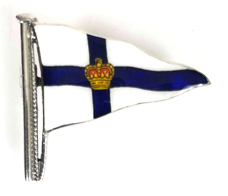 Royal Dorset Yacht Club silver ripple pennant enamel flag brooch Weymouth