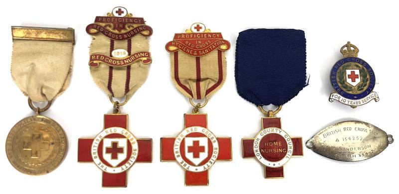 WW1 British Red Cross Society group of four medals & I.D.Tag