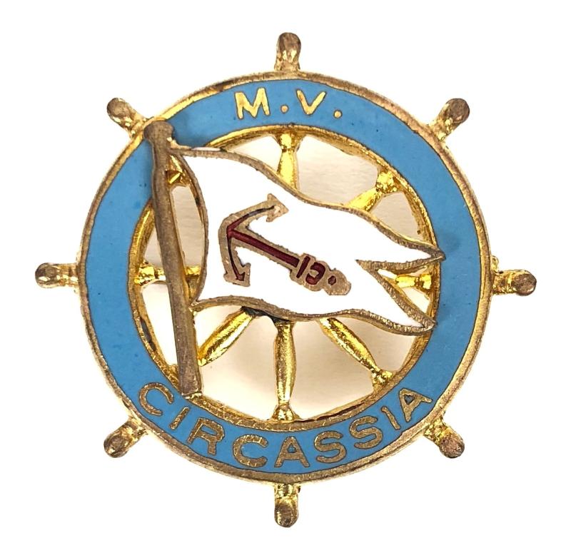 M.V. Circassia Anchor Line Ships Wheel Badge