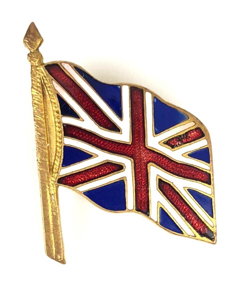 Union Jack Flag gilt and enamel patriotic badge