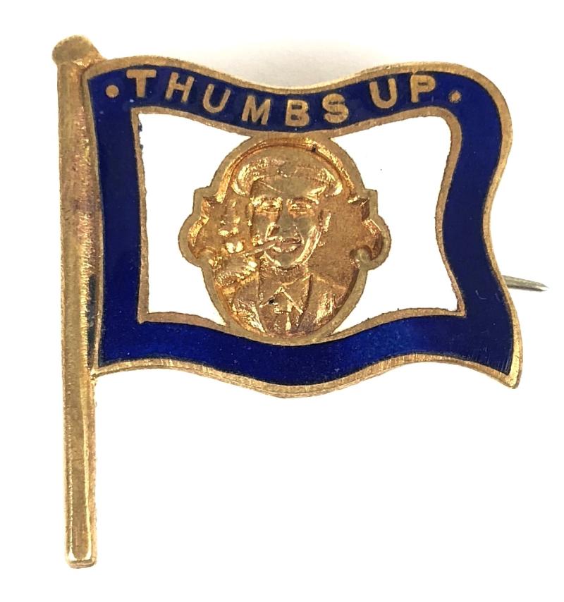 WW1 Thumbs Up Good Luck Naval Signal Flag Badge