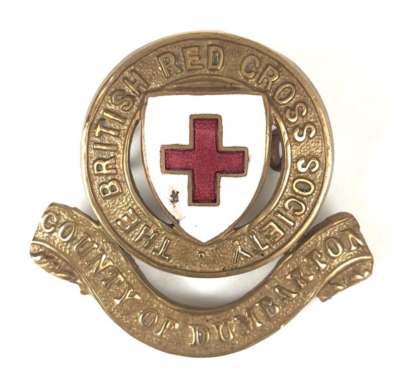 WW1 British Red Cross County of Dumbarton Cap Badge Scotland