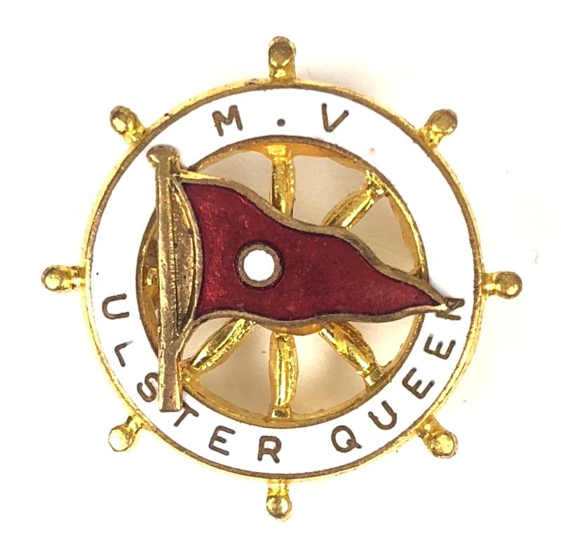 M.V. Ulster Queen ships wheel pin badge