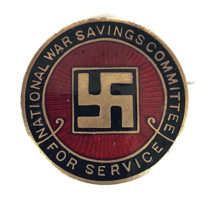 WW1 National War Savings Committee For Service Pin Badge c.1916