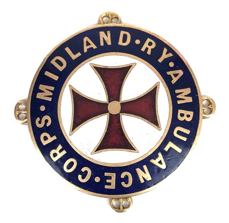 Midland Railway Ambulance Corps Sew On Enamel Arm Badge