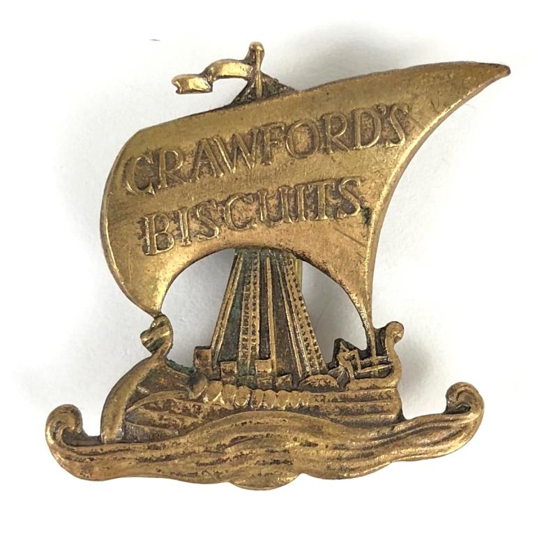 Crawford's Biscuits viking ship advertising badge