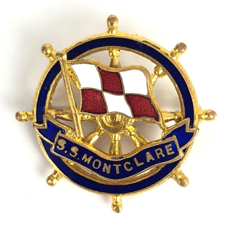 SS Montclare Canadian Pacific Line ships wheel badge