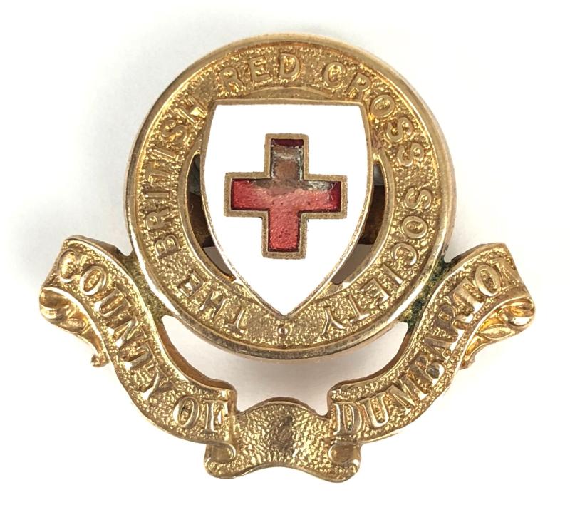 British Red Cross Society County of Dumbarton Cap Badge Scotland