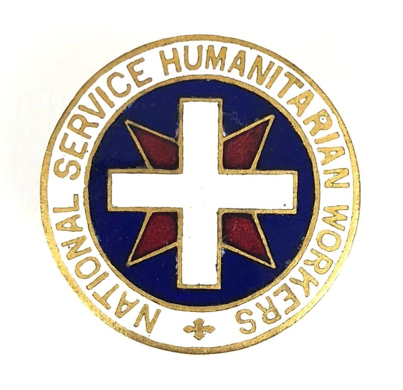 National Service Humanitarian Workers Quakers Badge by Collins London