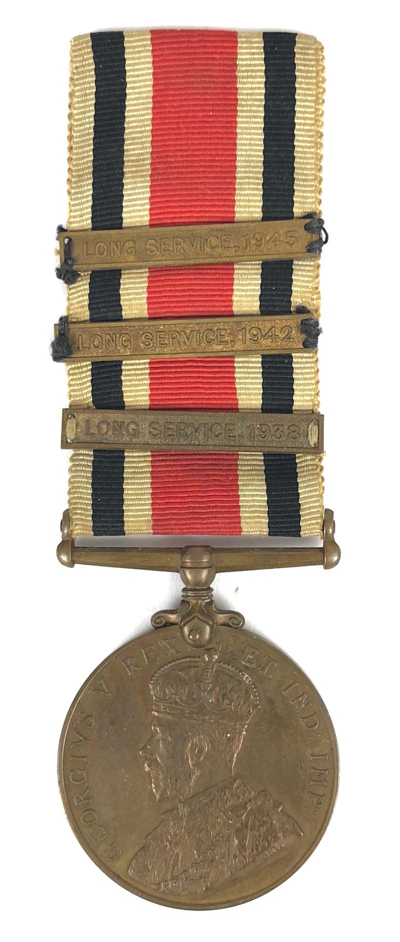 King George V Special Constabulary long service medal 1938, 1942, 1945 clasps