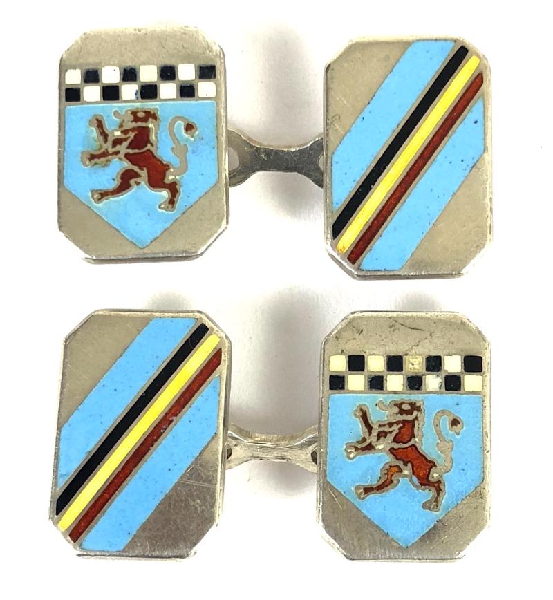 British Automobile Racing Club BARC 1953 hallmarked silver cufflinks