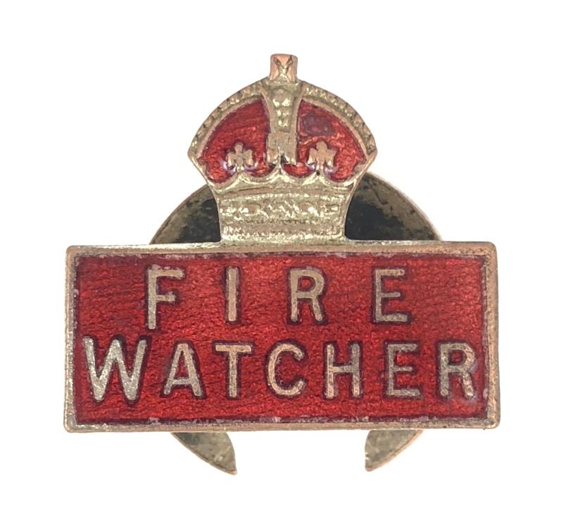 WW2 Fire Watcher civilian volunteer war worker badge