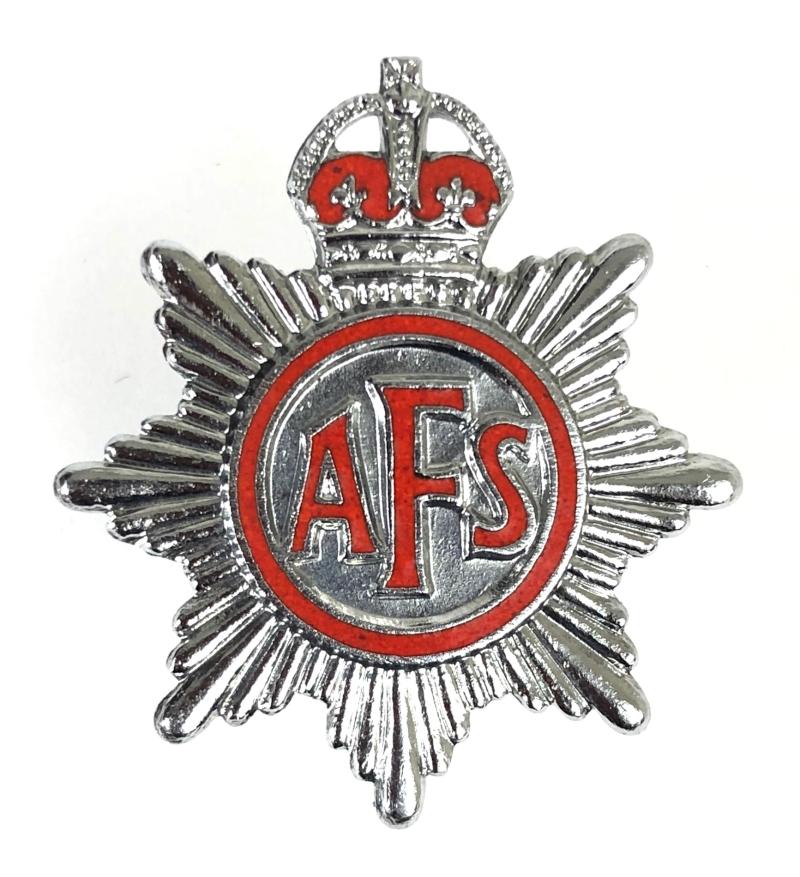 Auxiliary Fire Service AFS home front lapel badge by H.W. MILLER