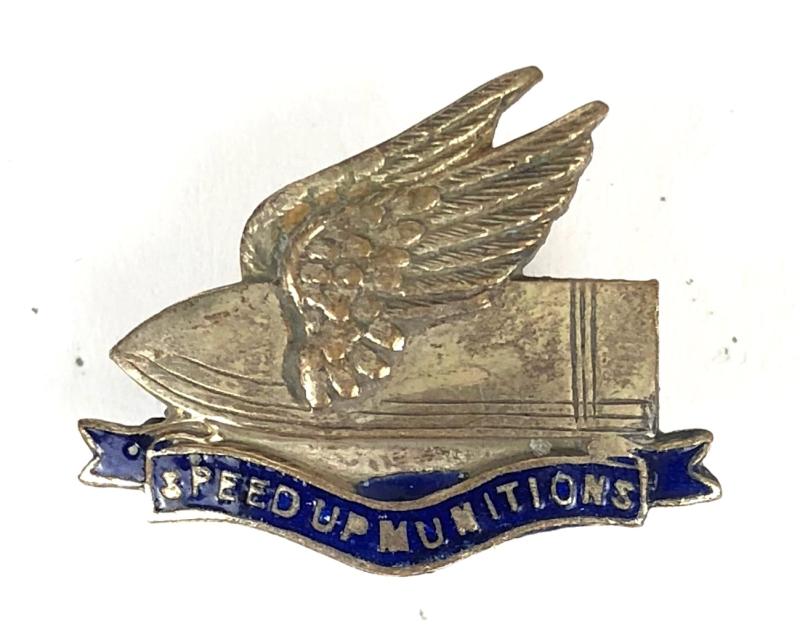 WW1 Speed Up Munitions winged bullet badge