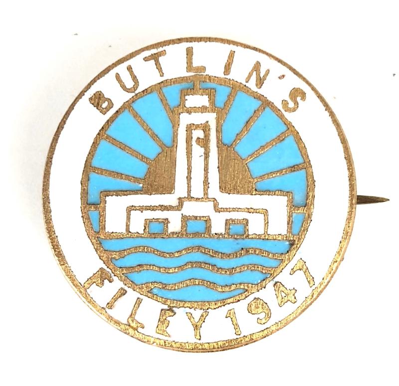 Butlins 1947 Filey Holiday Camp clock tower badge