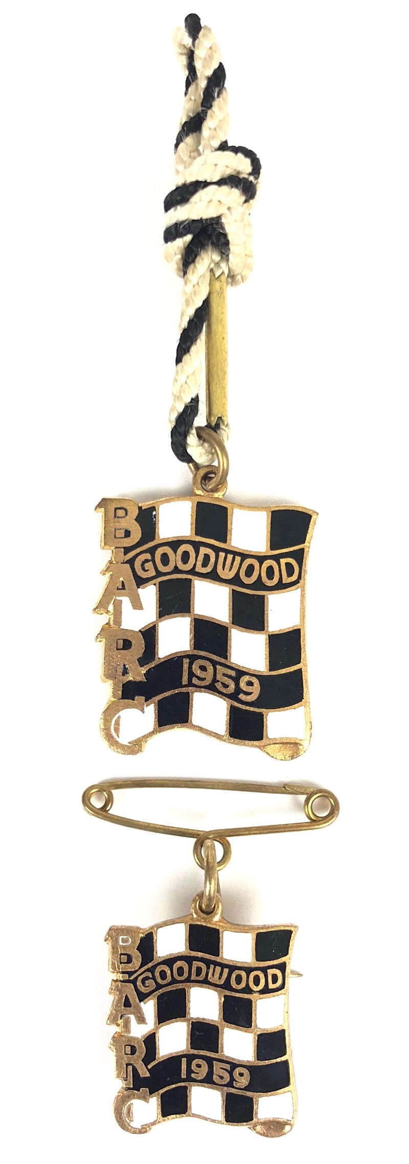 1959 British Automobile Racing Club BARC Goodwood pair of badges