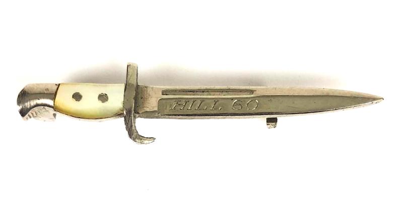 HILL 60 miniature bayonet battle badge 46mm.