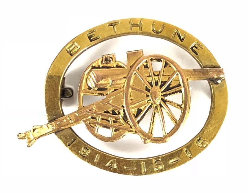 Battle of Béthune French heavy artillery 75 gun badge