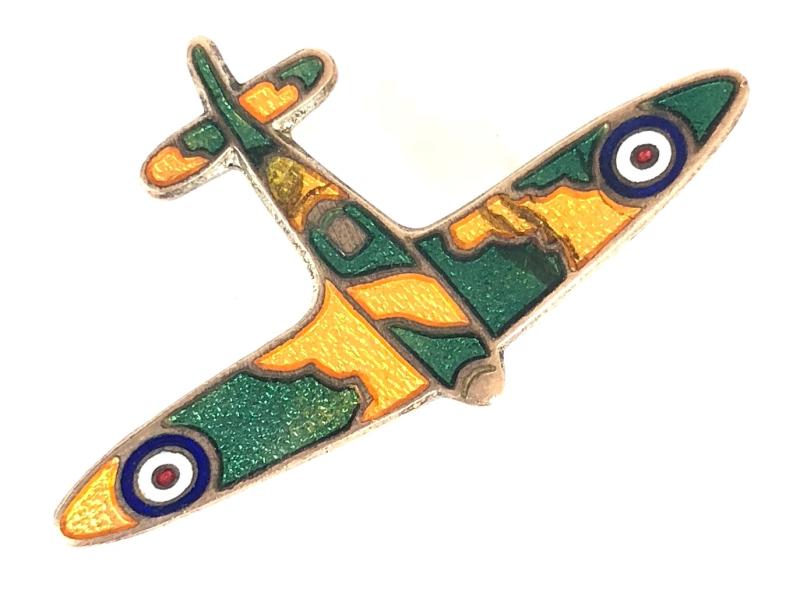 Royal Air Force Spitfire camouflage fighter plane badge c.1940's H.W.Miller