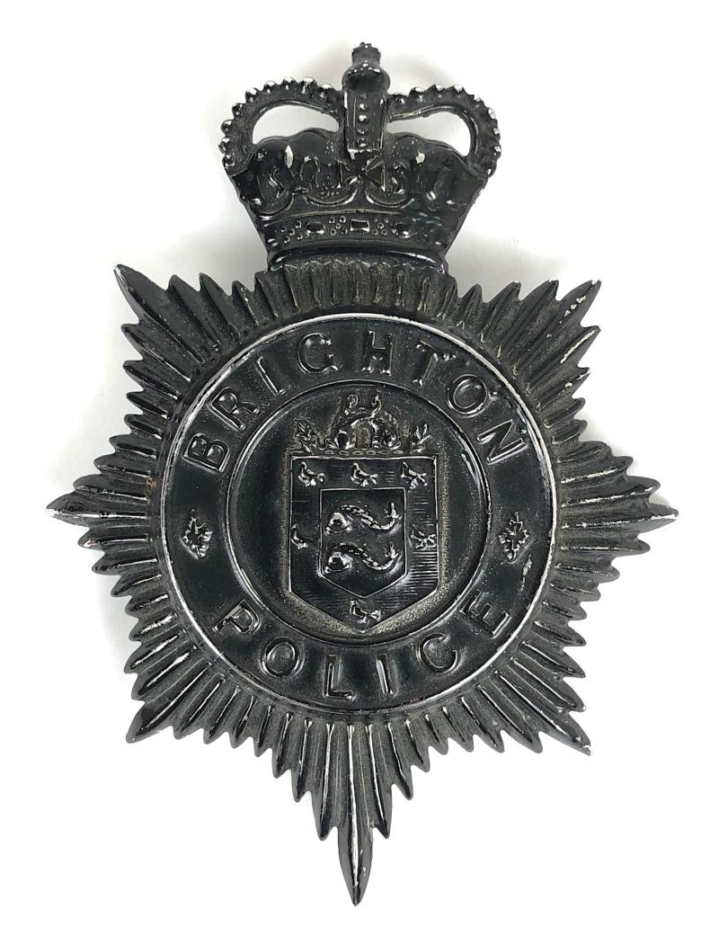 Brighton Borough Police Night Helmet Plate Badge 1953 - 1967