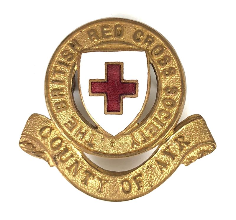 WW1 British Red Cross Society County of Ayr Cap Badge Scotland