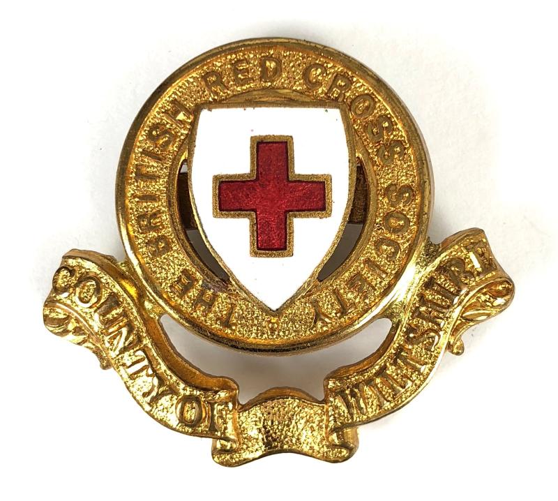 WW1 British Red Cross Society County of Wiltshire Cap Badge