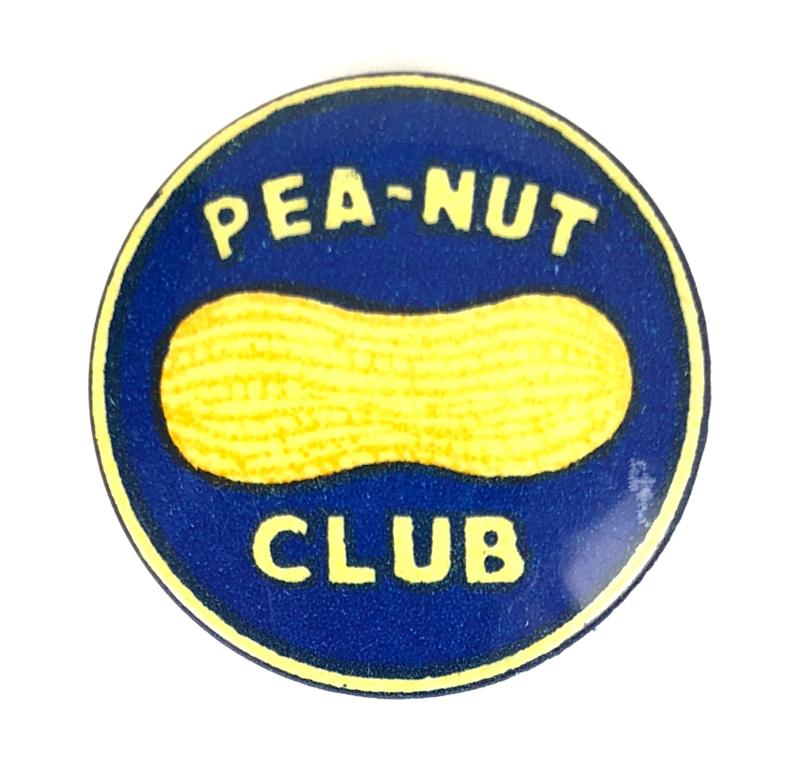 PEA-NUT CLUB fundraising tin button badge Guinea Pig Club RAF related