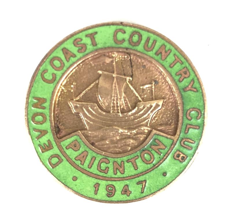 1947 Devon Coast Country Club holiday camp badge Paignton