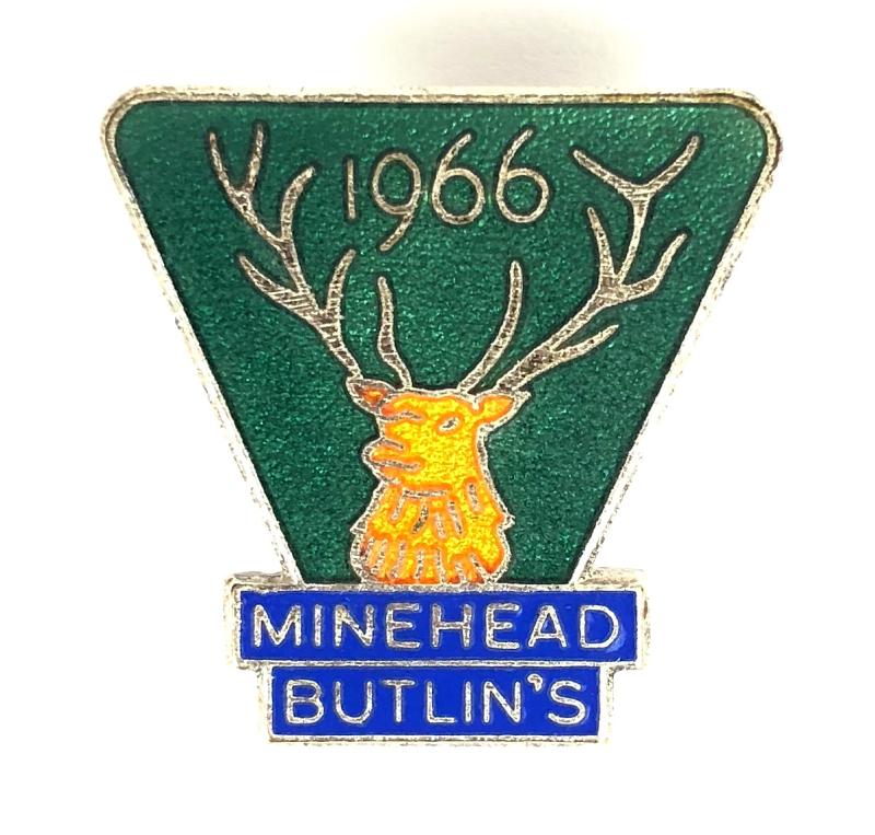 Butlins 1966 Minehead holiday camp stags head badge Somerset