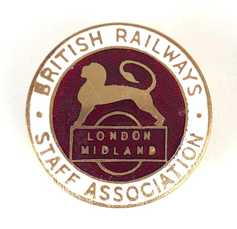 British Rail Midland Region staff association railway union badge