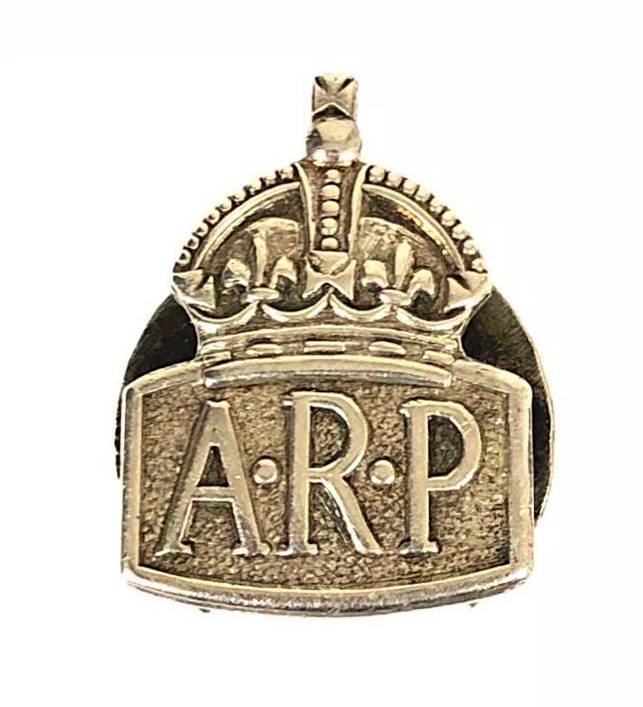 Air Raid Precautions ARP 1939 Hm silver miniature badge Bendall Brothers