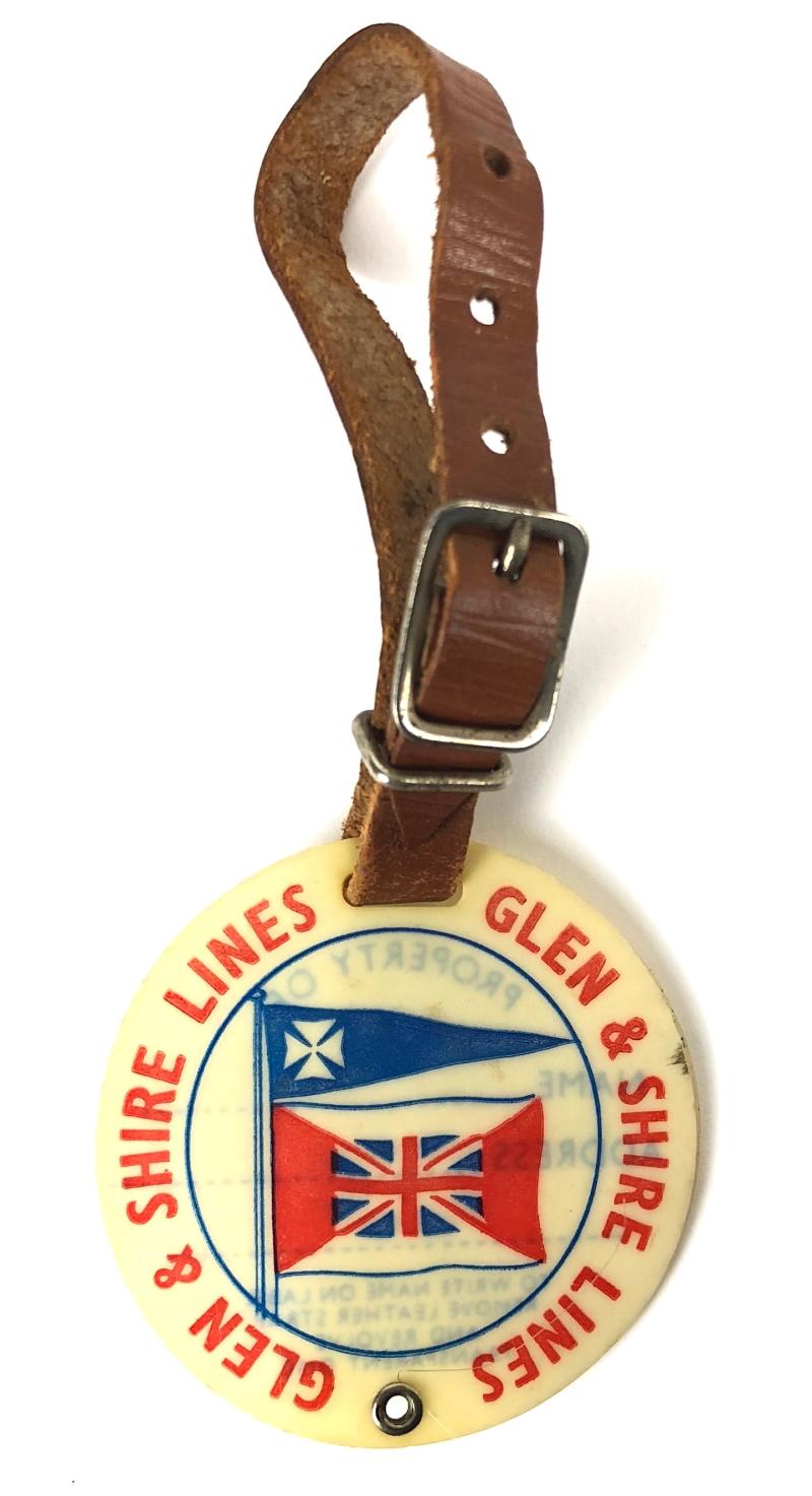 Glen & Shire Lines Shipping House Flags Luggage Label Badge