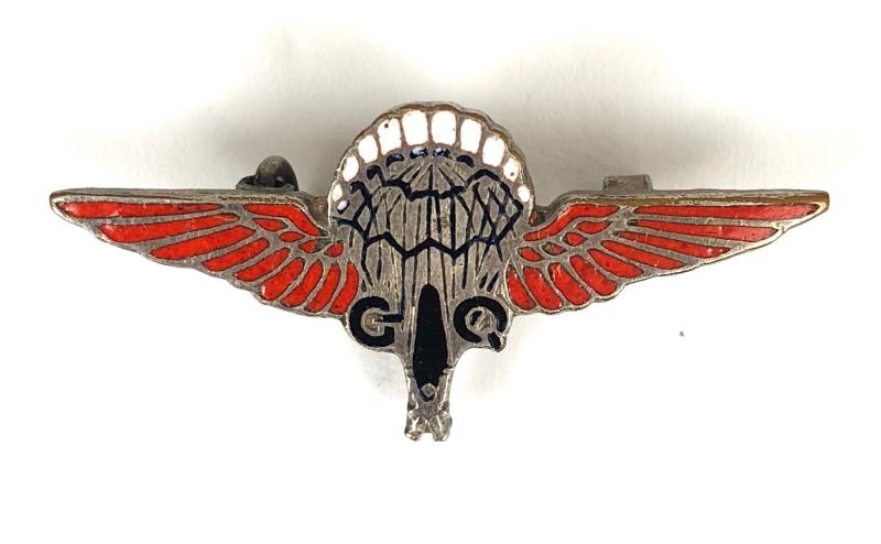 GQ Parachutist Qualification parachute badge RAF, Free French