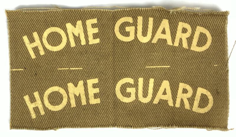 WW2 Home Guard pair of uncut printed shoulder title cloth badges