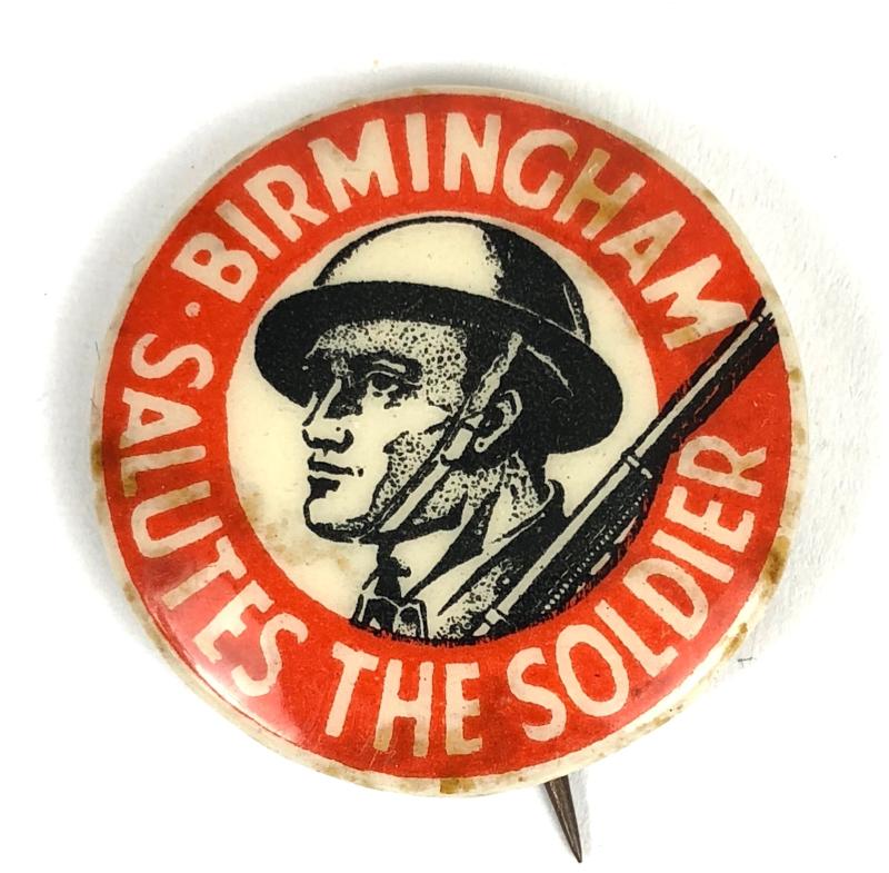 Birmingham Salutes The Soldier tin button badge